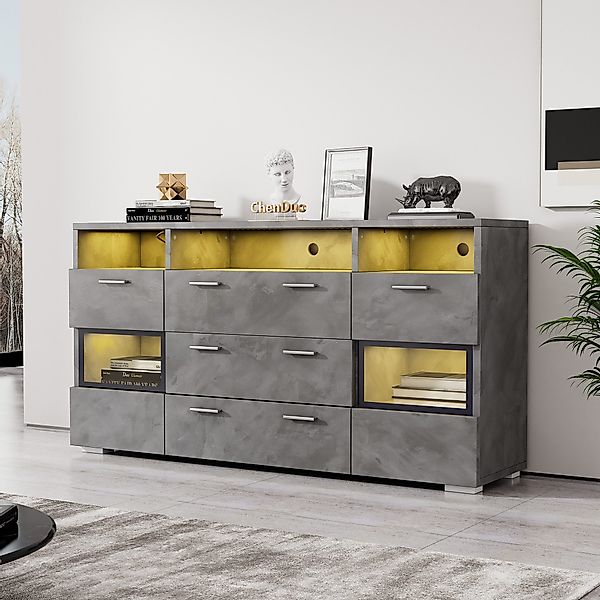 STILVORA Sideboard Beistellschrank mit 3 Schubkästen& günstig online kaufen