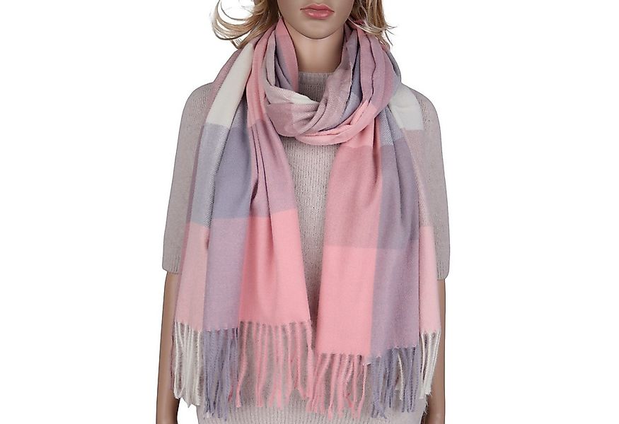 MIRROSI Modeschal weicher und warmer karierter Schal mit Fransen, 70x180cm, günstig online kaufen
