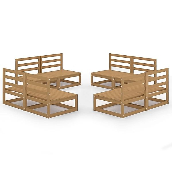 vidaXL 8-tlg Garten-Lounge-Set Honigbraun Massivholz Kiefer Modell 3 günstig online kaufen