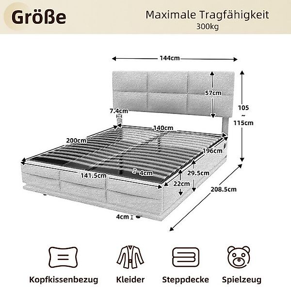 HAUSS SPOLE Polsterbett Doppelbett Stauraumbett hydraulisches Doppelbett mi günstig online kaufen