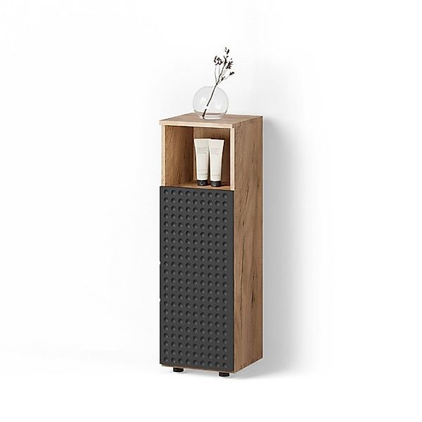 Livinity® Midischrank Ronco, Anthrazit gepunktet/Goldkraft Eiche, 30 x 95 c günstig online kaufen