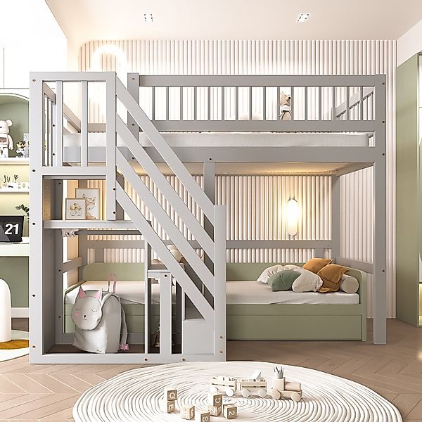 STILVORA Hochbett 90×200 Jugendbett mit Stauraum günstig online kaufen