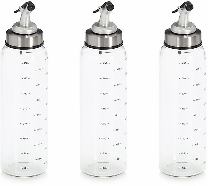 Zeller Present Menage-Set "Essig-/Ölflasche, 3-tlg." präziser Ausguss, 500 günstig online kaufen