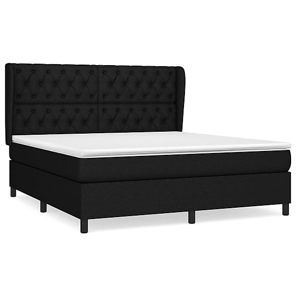 vidaXL Boxspringbett mit Matratze Schwarz 160x200 cm Stoff1395071 günstig online kaufen