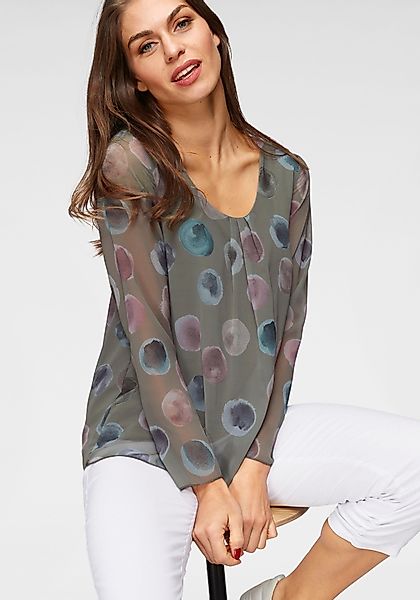 Aniston SELECTED Schlupfbluse, mit blickdichtem Jerseyfutter günstig online kaufen