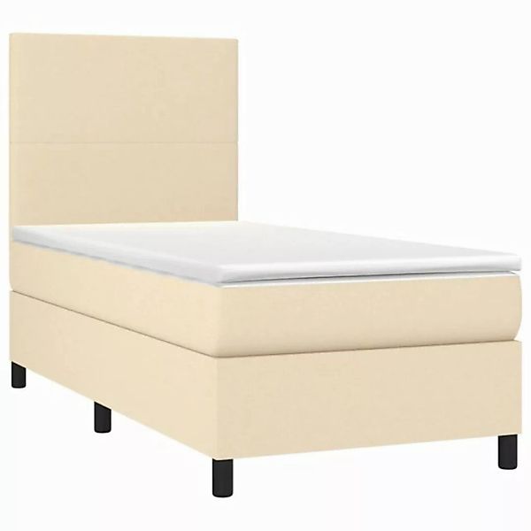 vidaXL Bett Boxspringbett mit Matratze & LED Creme 80x200 cm Stoff günstig online kaufen