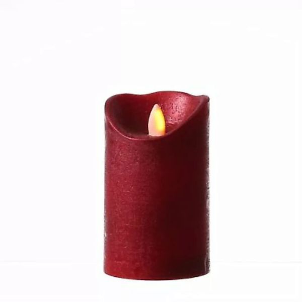 MARELIDA LED Kerze Glow glimmende Flamme Echtwachs D: 7,5cm H: 12,5cm rot günstig online kaufen