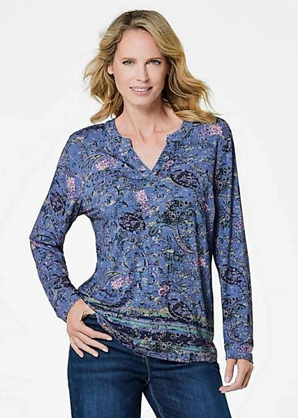 GOLDNER Print-Shirt Kurzgröße: Langarmshirt mit Paisleymuster günstig online kaufen