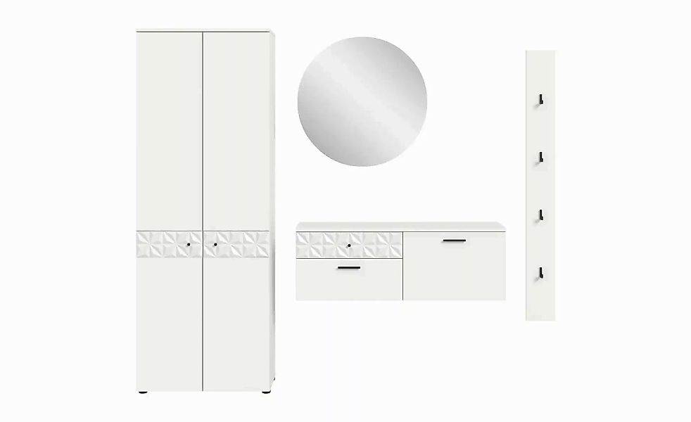 Garderobenkombination  Prisma ¦ weiß ¦ Maße (cm): B: 226 H: 192 T: 34.0 Gar günstig online kaufen