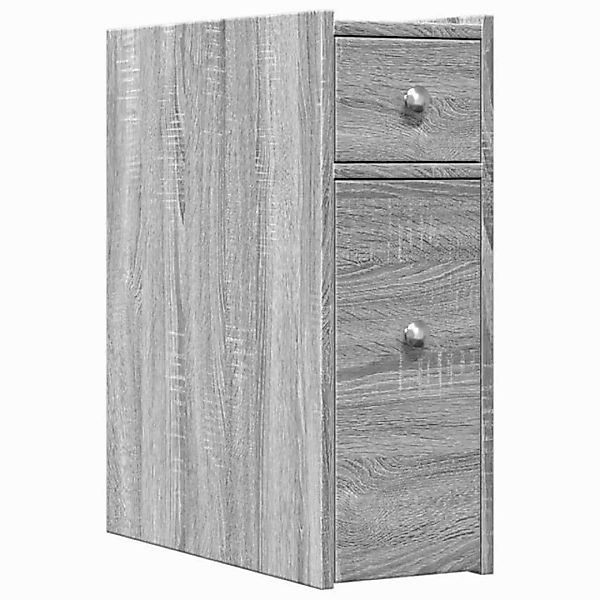 vidaXL Aktenschrank Badschrank Schmal mit Rollen Grau Sonoma Spanplatte günstig online kaufen