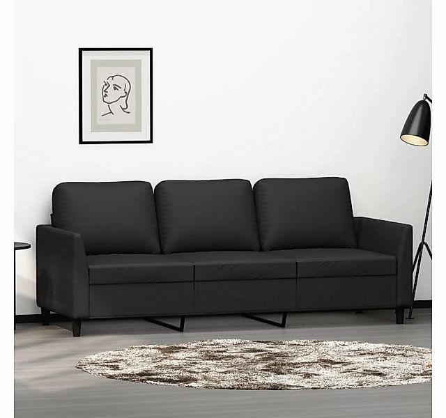 vidaXL Sofa 3-Sitzer-Sofa Schwarz 180 cm Kunstleder günstig online kaufen