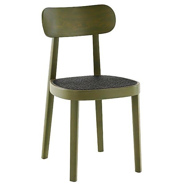 THONET 118 Holzstuhl Dark Melange graugrün | Rohrgeflecht-Sitz | Buche gebe günstig online kaufen