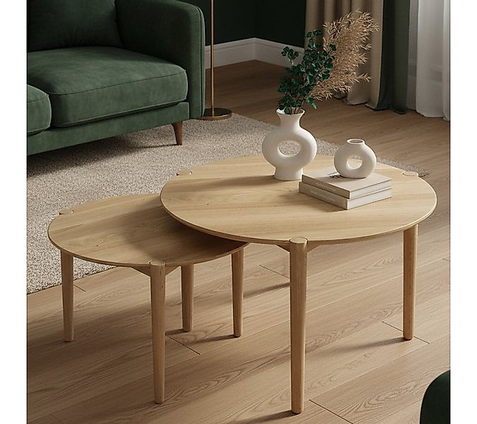 skølm Couchtisch Åsarna aus Eiche Massivholz (70 cm & Ø50 cm, geölt & lacki günstig online kaufen