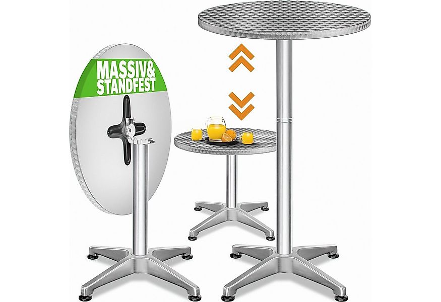 Casaria Stehtisch (1-St), Klappbar Höhenverstellbar 70cm / 115cm Hoch Alu R günstig online kaufen