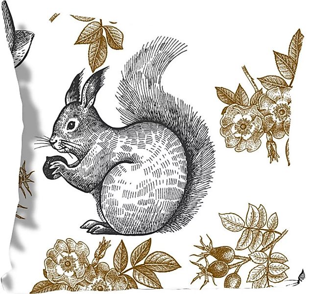 queence Dekokissen »Piet«, mit einem Eichhörnchen, Kissenhülle ohne Füllung günstig online kaufen