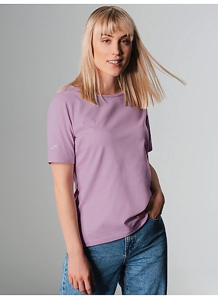 Trigema T-Shirt "TRIGEMA T-Shirt DELUXE Baumwolle mit Kristallsteinen" 1 St günstig online kaufen