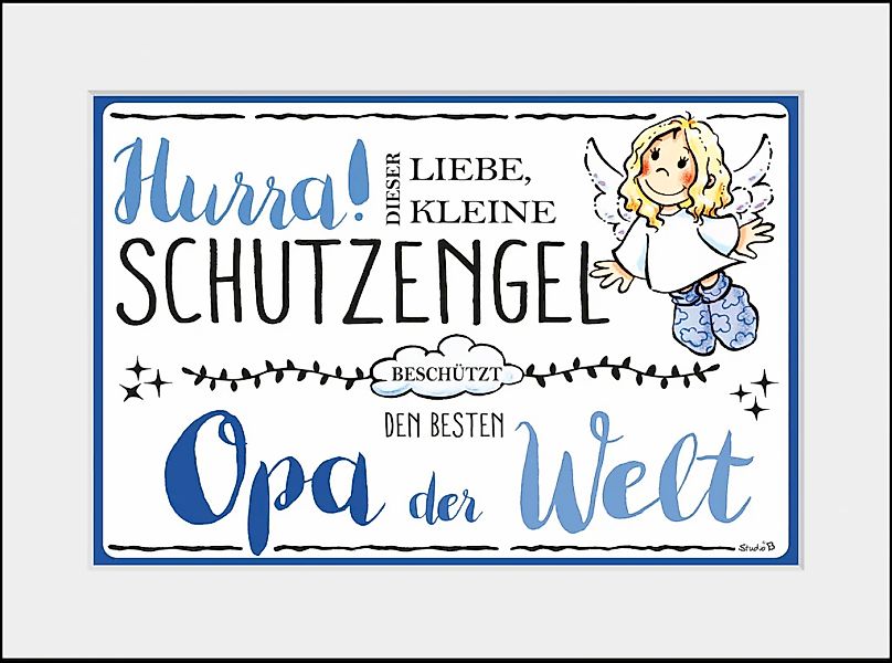 queence Bild »Schutzengel Opa«, Engel-Himmel-Stern-Sterne-Schriftzug-Sprüch günstig online kaufen