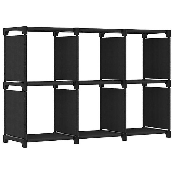 furnicato Bücherregal Würfel-Regal 6 Fächer Schwarz 103x30x72,5 cm Stoff, 1 günstig online kaufen