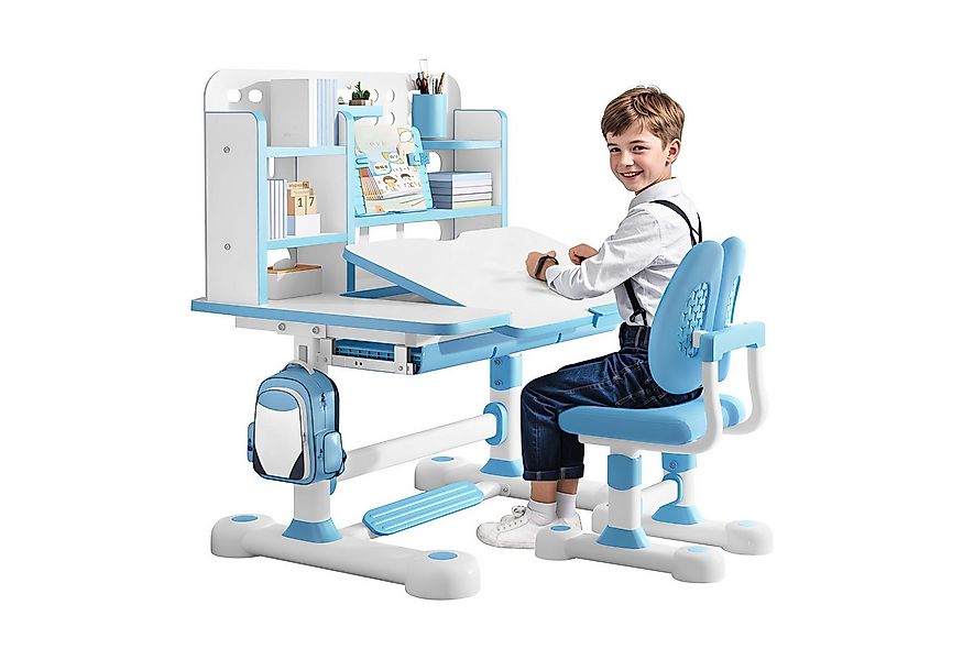 Rutaqian Kinderschreibtisch Kinderschreibtisch um 50 Grad neigbarer Schreib günstig online kaufen