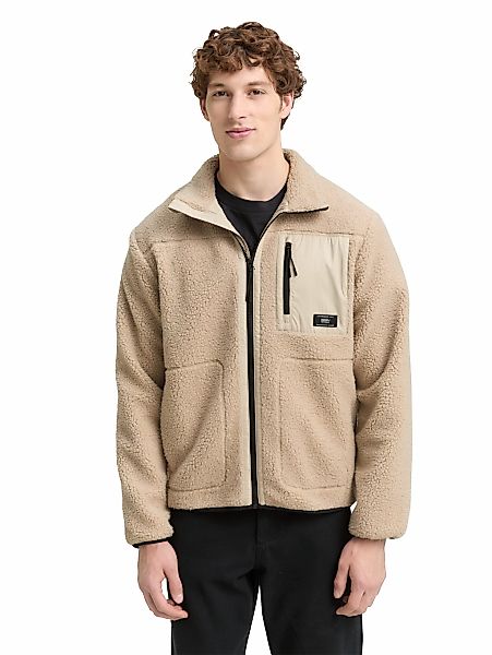 TOM TAILOR Denim Fleecejacke mit Logo Stickerei günstig online kaufen
