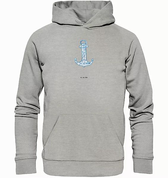 Mr. & Mrs. Panda Hoodie Größe XL Anker Blau - Heather Grey - Geschenk, Männ günstig online kaufen