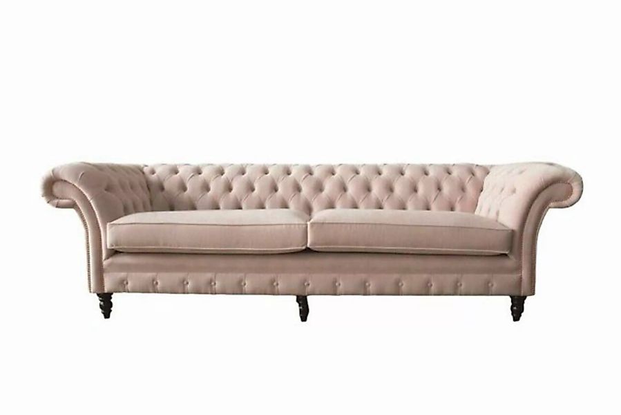 JVmoebel Chesterfield-Sofa 4 Sitzer Chesterfield Sofa handgefertigt in rosa günstig online kaufen