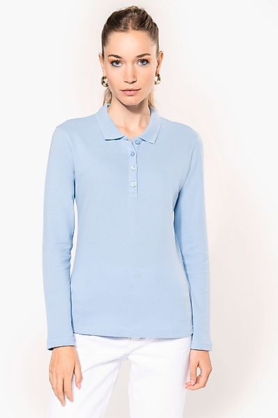 Kariban Langarmhemd Damen Langarm-Polohemd. Baumwollpiqué günstig online kaufen
