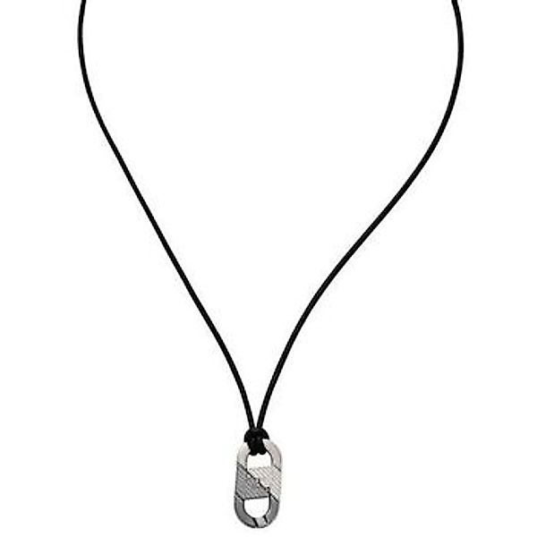 Emporio Armani Kette mit Anhänger Schmuck Geschenk Edelstahl Leder günstig online kaufen