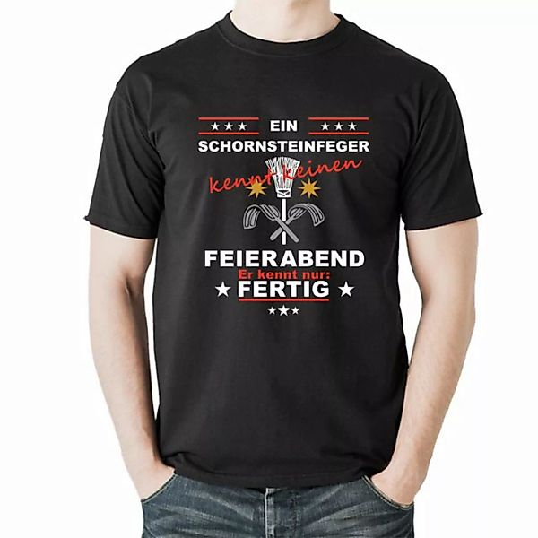 Lasernauten Print-Shirt T-Shirt Schornsteinfeger Feierabend mit Zunftsymbol günstig online kaufen