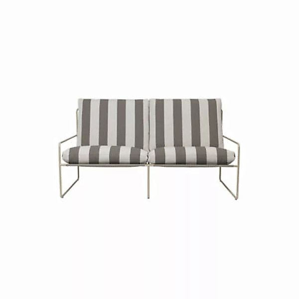 Gartensofa 2-Sitzer Desert Stripe textil braun L 156 cm - Ferm Living - Bra günstig online kaufen