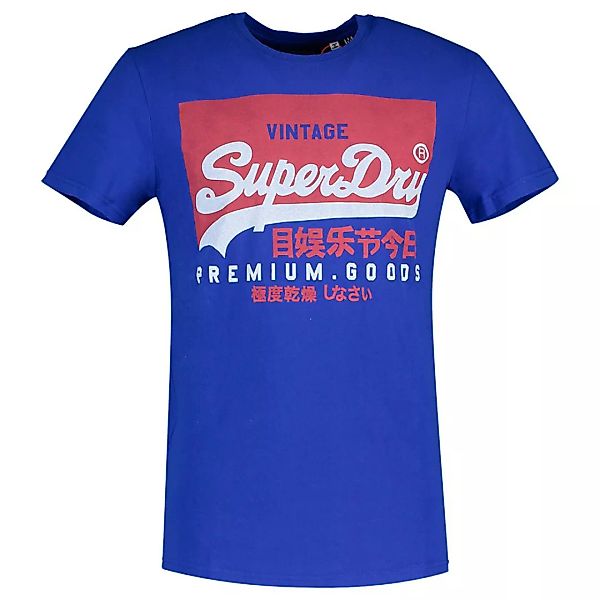 Superdry Vintage Logo Organic Kurzarm T-shirt S Mazarine Blue günstig online kaufen