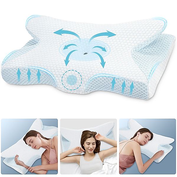 LETGOSPT Nackenstützkissen Memory Foam Kopfkissen Nackenkissen günstig online kaufen