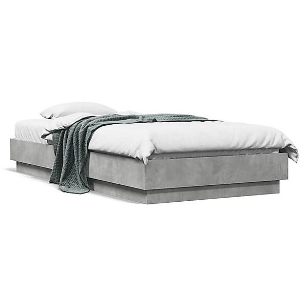 vidaXL Bettgestell, Bettrahmen Betongrau 75x190 cm Holzwerkstoff günstig online kaufen