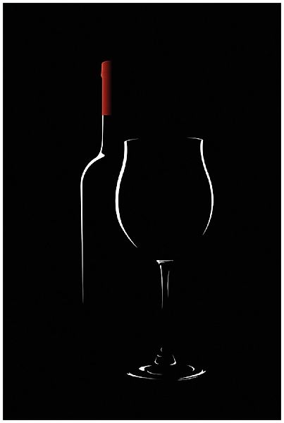Wallario Poster, Rotwein bei Nacht, in günstig online kaufen