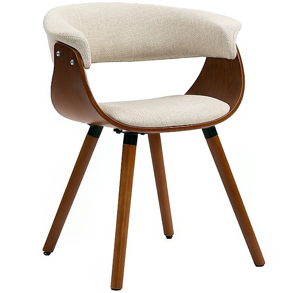 HOMCOM Esszimmerstuhl Polyester Schaumstoff 62L x 55B x 75H cm Beige günstig online kaufen