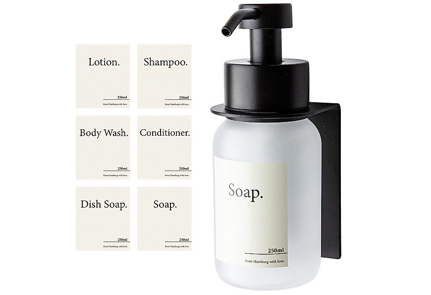 Designfabrik Hamburg Seifenspender Wandmontage ohne Bohren 250 ml, Pumpspen günstig online kaufen