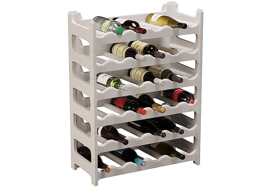 ARTECSIS Weinregal stapelbar I Flaschenregal aus Kunststoff I Granitgrau, 6 günstig online kaufen