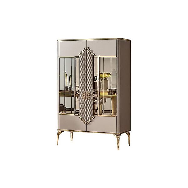 JVmoebel Vitrine Glasschrank Schaukasten Vitrine Schrank Holzschrank Beige günstig online kaufen