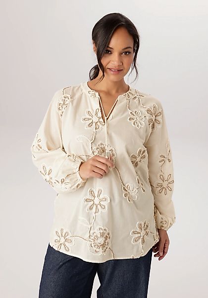 Aniston PLUS Schlupfbluse mit schöner toniger Stickerei - NEUE KOLLEKTION günstig online kaufen