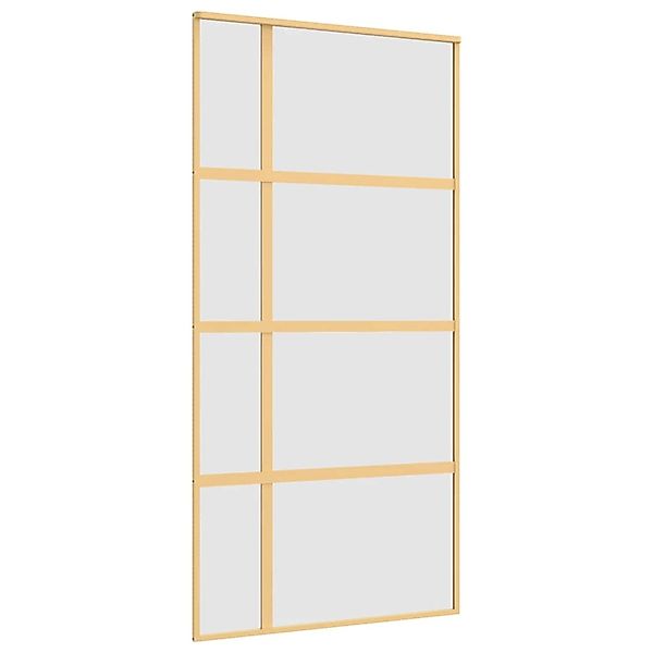 vidaXL Schiebetür Golden 102,5x205 cm Matt ESG-Glas und Aluminium 155195 günstig online kaufen