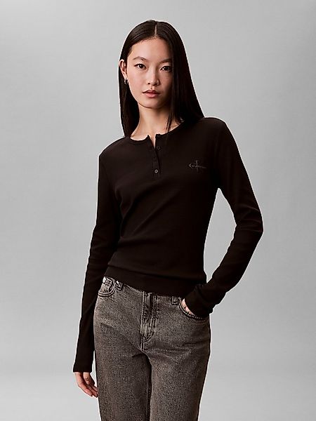 Calvin Klein Jeans Langarmbluse Regular fit mit Rundhalsausschnitt günstig online kaufen
