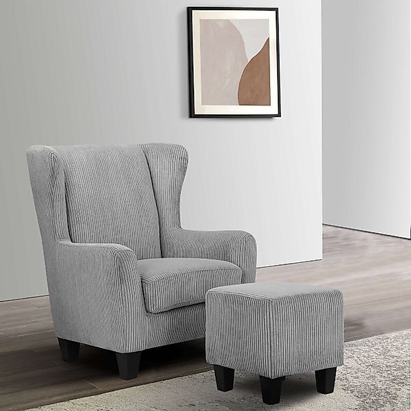 Home affaire Ohrensessel Chilly, Sessel mit Hocker (Set, 2-St., bestehend a günstig online kaufen