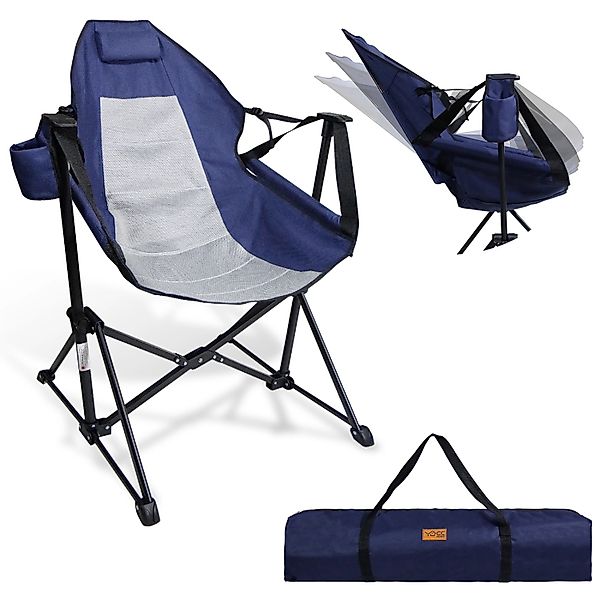 CCLIFE Campingstuhl Klappstuhl Outdoor Faltbar 100Kg Blau günstig online kaufen