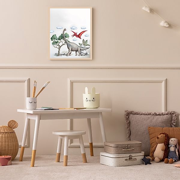Lüttenhütt Bild mit Rahmen »oder Poster, Dinosaurier«, Baum-Dinosaurier-Fan günstig online kaufen