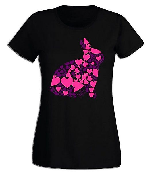 G-graphics T-Shirt Damen T-Shirt - Herzchenhase Pink-Purple-Collection, mit günstig online kaufen