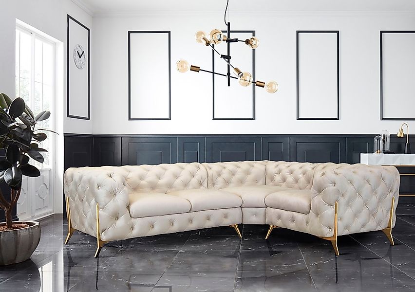 Leonique Chesterfield-Sofa »Amaury L-Form«, moderne Chersterfield-Optik, Br günstig online kaufen