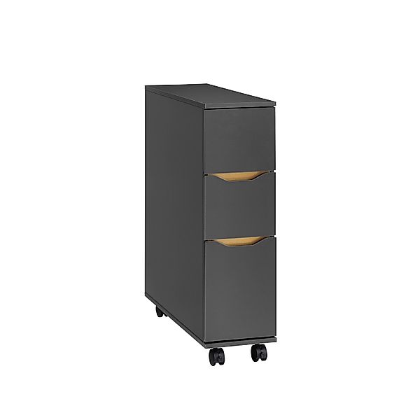 SoBuy Nischenregal mit 3 Schubladen Nischenwagen Schmales Regal Grau BZR191 günstig online kaufen
