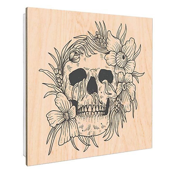 Banjado Großer Schlüsselbox Holz 30x30cm Weiß Scharnier Rechts 50 Haken Sch günstig online kaufen