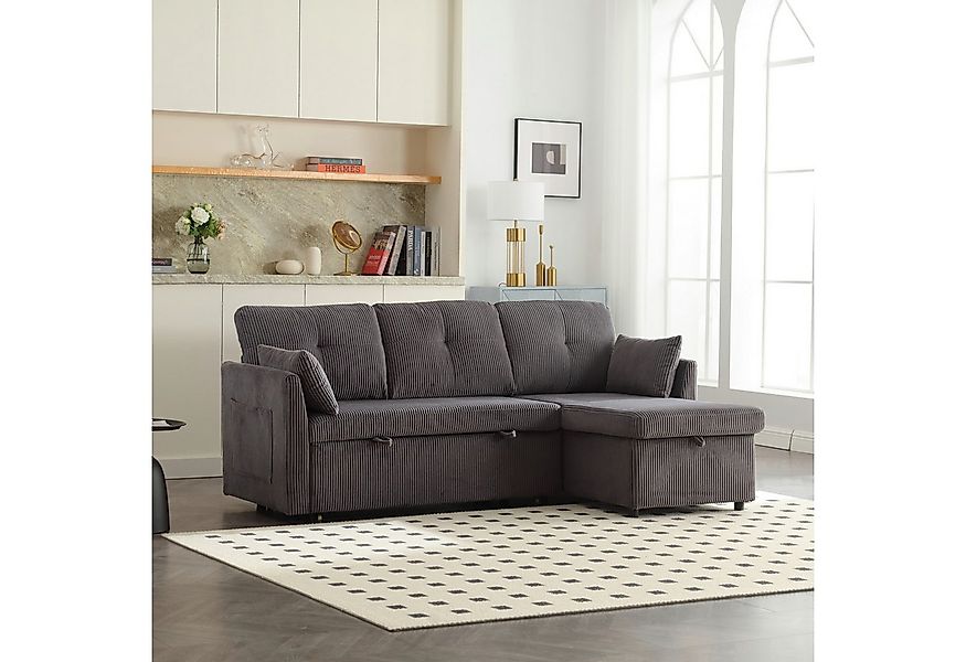 OKWISH Sofa Ecksofa L-förmiges modulares Sofa, mit umkehrbarer Chaiselongue günstig online kaufen