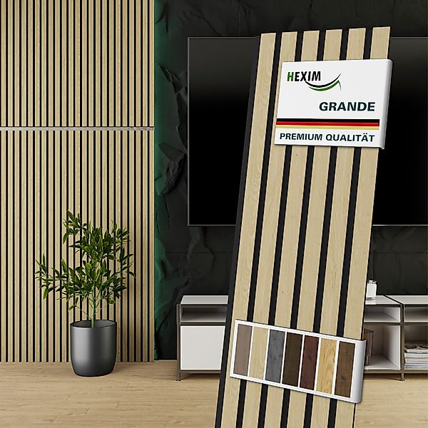 Hexim Wandpaneel, (Akustikpaneele Holz 140x30cm Grande günstig online kaufen